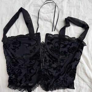 SHEIN Black Floral Lace Bustier